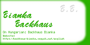 bianka backhaus business card